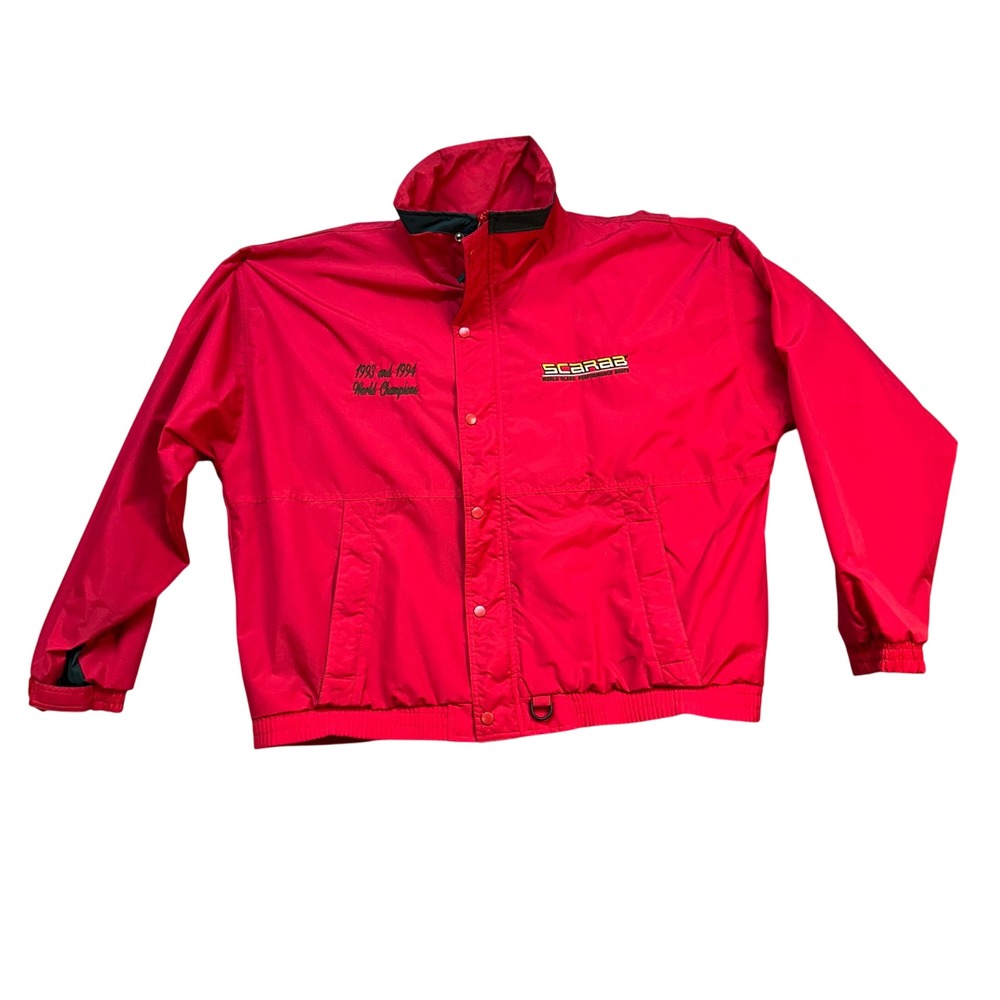 Vintage Top Gear Wellcraft Scarab Racing Jacket Men XXL Red Windbreaker